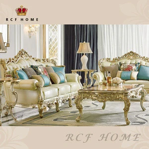 European old silver tufted sectional sofa set luxury furnitures cattle hide leather sectional sofas set for living room