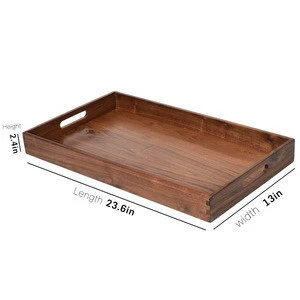Extra Large Black Walnut Wooden Ottomans Serving Tray