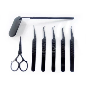 Eyelash tweezers Japanese steel Lash tweezers plasma black eyelash extension tweezers
