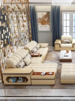 Fabric Sectional sofa set 7 seater  fashionable large couch living room furniture factory supplier Customizable big sofa