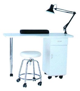 Factory cheap salon MDF manicure nail table with exhaust fan for sale