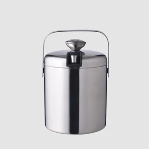 Factory direct 1.3L custom double wall stainless steel champagne wine ice bucket with lid