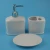 Import factory direct 3pcs toothbrush holder dispenser soap dish Ceramic bathroom set with pattern from China