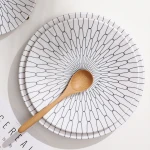 Factory direct kitchenware unique decal round serving dish plate wedding chargers dinner plates