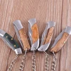 Factory direct selling folding knife camping knife stainless steel blade with wooden handle