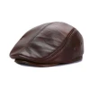 Factory directly sell Genuine wholesale men cow leather newsboy ivy cap
