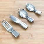 Factory directly sell stainless steel tableware foldable spoon knife salad spoon forks set kitchenware for camping utensils