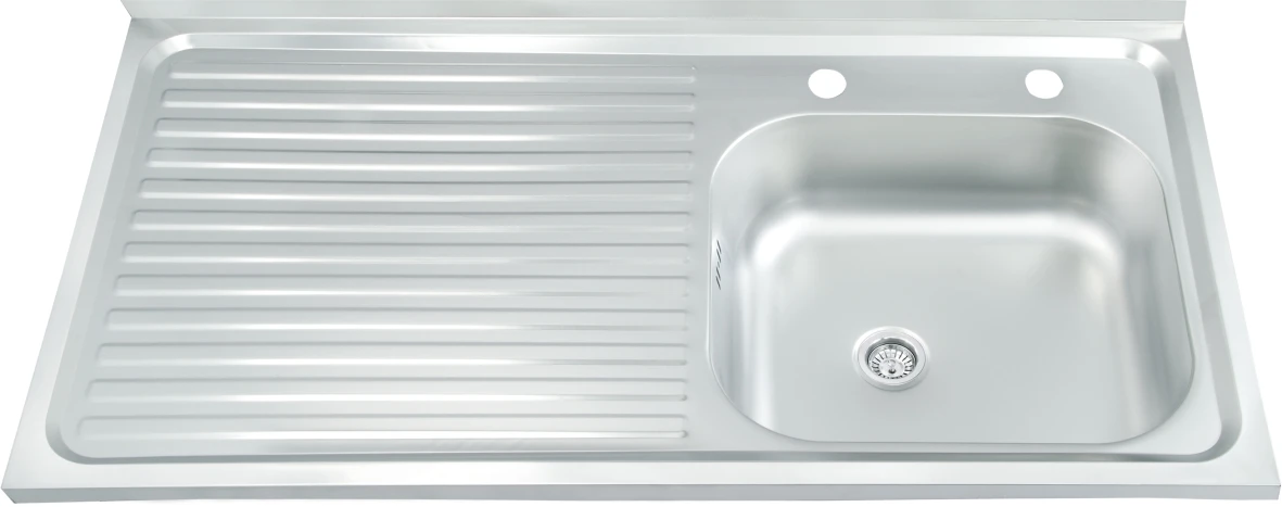 Factory Manufacture Various single bowl with board lay on wall mounted stainless steel kitchen sink