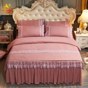 Factory Price High Quality Custom Lace Comforter Bed Sheet Duvet Cover Bedding Set Home Textile For Sale