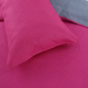 Factory Supply Solid Ultrasonic Quilt Set Multi Color Embossed Microfiber Non Quilting Bedspread