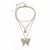 Import Fashion alloy diamond butterfly necklace jewelry sets initial lock necklace from China