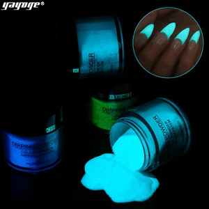 Fashion Holographic nail glitter powder chrome nail dipping powder for nail art glow in the dark