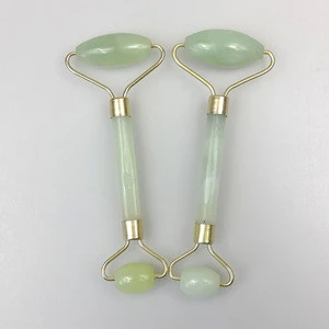 female anti wrinkle face lifting natrual stone green massager jade roller for face