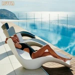 Fiberglass Surf sun chaise lounge inside water usage for pool deck resting and relaxing