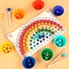 Fine Motor Learning Color Sorting Clip Beads Games Rainbow Board Sensory children montessori educational toys