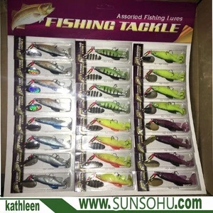 Fishing Lures Kit Set For Bass Trout Salmon Soft Plastic worms Including Spoon Lures
