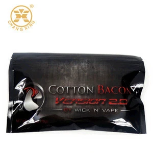 Flat sides sealed ziplock plastic bag for cotton bacon
