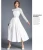 Import Flower Lace Top Long Sleeves Mock Neck White Bridesmaid Ladies Pleated Dress from China