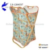 Foldable Printed Canvas Laundry Hamper with Bamboo Frame