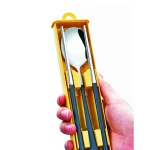 Food Grade Portable Tableware Elegant 304 Stainless Steel Spoon And Fork Chopsticks Stainless Cutlery Set