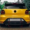 For Volkswagen VW POLO GTI 2011-ABS Black Rear Bumper Lip Trunk Spoiler Rear Diffuser Protector 1Pcs Car Styling