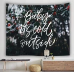 Forest Christmas snowman colorful blanket bandana tapestry background wall hanging printed custom