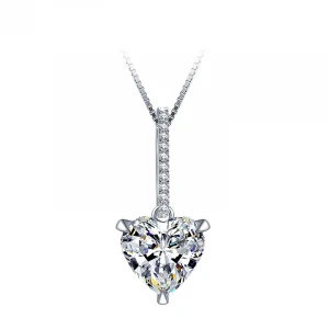ForeverFlame 925 silver gold plated diamond necklace pendant diamond heart cut necklace