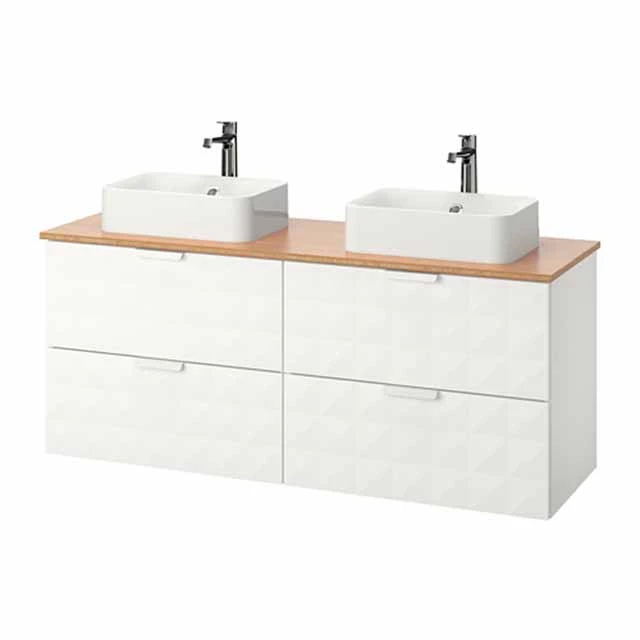 Free design wall mounting latest modern double sink bathroom vanity