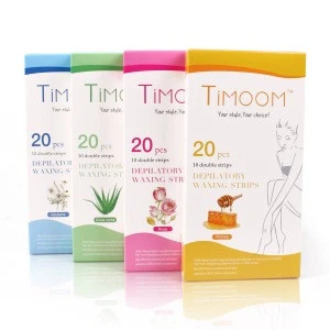 Free Sample Hot sale Factory TIMOOM 20 pcs Hair Removal Depilatory Waxing Strips Disposable waxing strips rolls
