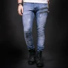 FREE Shipping Denim Jeans Men Stylish Ripped Jeans Pants Biker Slim Straight Frayed Denim Trousers New Fashion Skinny Jeans