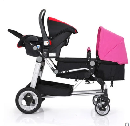 Free Shipping KDS brand baby strollers twins stroller Baby Carriage Front And Rear Match Car Seat Brand Bassinet