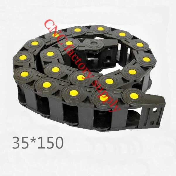 Yellow Spot 1M 35*150 mm Plastic Cable Drag Chains For CNC Machine, Inner Diameter Opening Cover