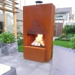 Freestanding Corten Steel Wood Fireplace