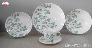 Full decor coupe shape Portuguese porcelain dinnerware