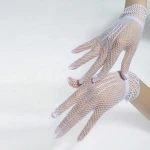 FY Women fashion Summer UV-Proof Driving Dance  Lace Gloves Mesh Fishnet Gloves Cute fashion Patchwork Mittens