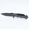 G10 handle folding pocket survival knife with glass breaker and belt cutter