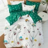 Geometric and cartoon print 100% polyester  quilt duvet cover bed sheet  and pillow case bedding set