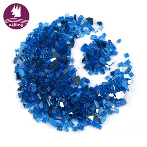 Glaring Cobalt Blue Reflective Glass for outdoor fire pit decoration