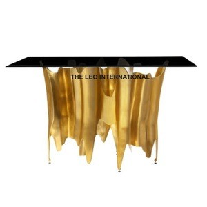 gold metal console table
