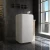 Import Gold wood beauty salon white LED reception desk modern office small reception desk from China