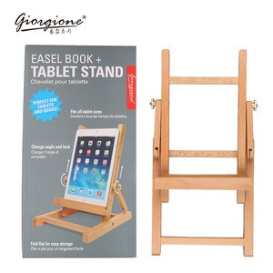 Good Quality Beech Wooden Fold Flat Easel Book Tablet Stand Fit All Tablet Sizes