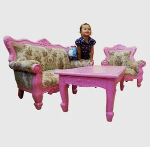 Good Quality Wooden Kids Furniture - Children Carved Sofa Set European Classic Style