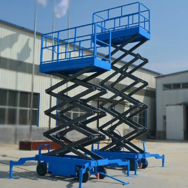 Good Supplier 10 Meters 100kg/300kg/500kg Mobile Scissor Lift Table  Electric Hydraulic Mobile Scissors Lifting Platform