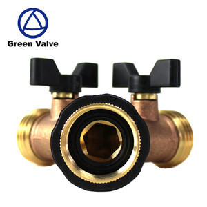 Green-GutenTop brass Garden Hose Splitter 2 Way Water Hose Connector metal male connector