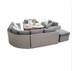 Green high quality pe rattan garden furniture sofa