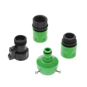 Green Ultralight Garden Water Hose Connecting Set Fitting Faucet Connector + Fast Connector + Valve