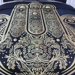 Hamsa Hand Wall Hanging Golden Art Carpet Bohemian Decorative Tapestry 2 Sizes