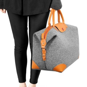 Handmade large size high quality eco-friendly felt tote bag travel bag luggage
