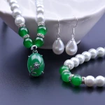Hawaiian Fashion Jewelry Pearl Heart Pendant Necklaces Water Drop Charms Necklace Earrings Bracelets Women Beaded Jewelry Sets