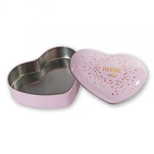 Heart Shape Tin Can Biscuit Packaging Chocolate Metal Box